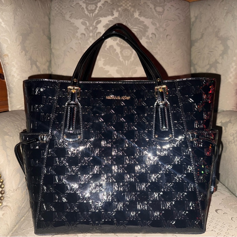 Michael Kors Shiny Black Tote Bag
